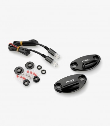 Spiegelabdeckungen mit Blinker Tab Puig in Schwarz Kawasaki ZX-10R (16-26), ZX-10RR (17-26) 22041N