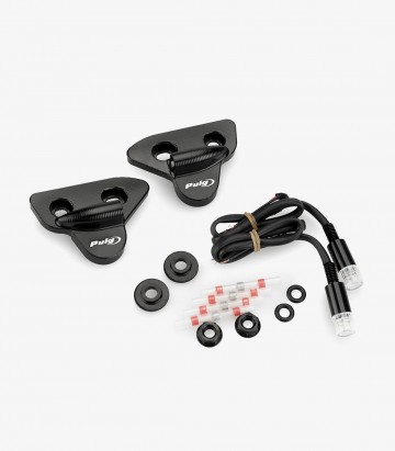 Spiegelabdeckungen mit Blinker Tab Puig in Schwarz für verschiedene Yamaha-Modelle 22042N