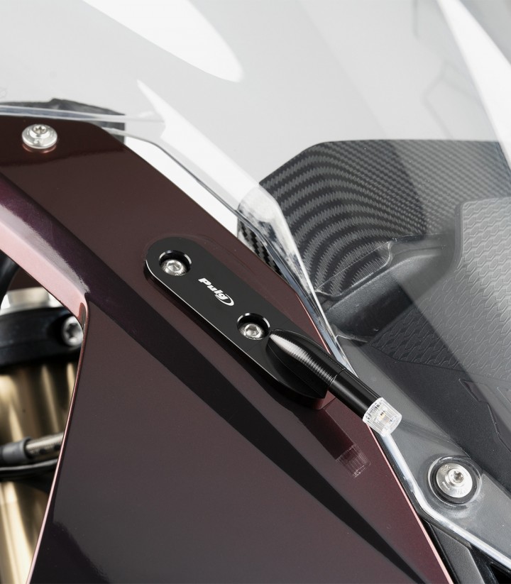 Spiegelabdeckungen mit Blinker Tab Puig in Schwarz BMW S1000RR (19-24) 22044N