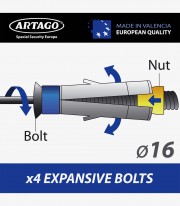 Artago 60 Anti-Theft Floor or Wall Anchor