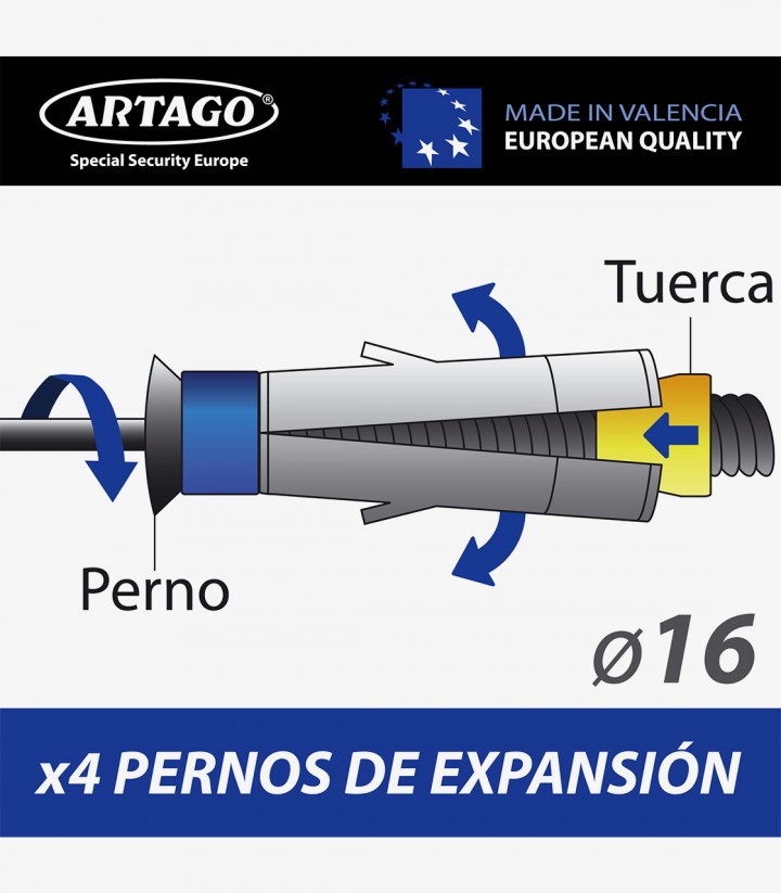 Anclaje Antirrobo para Suelo o Pared Artago 61