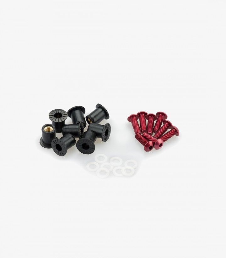 Blister Pack 6 Tornillos M5 con Silentblocks Rojo Puig 0957R