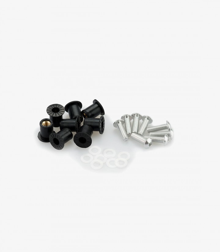 Blister Pack 6 Tornillos M5 con Silentblocks Plateado Puig 0957P