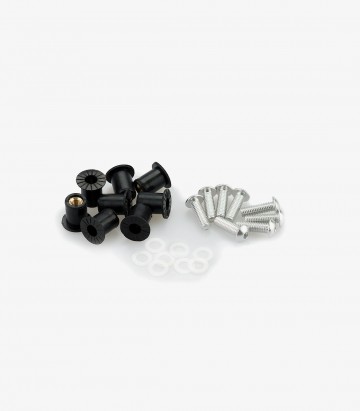 Blisterpackung 6 Schrauben M5 mit Silentblöcken Silber Puig 0957P