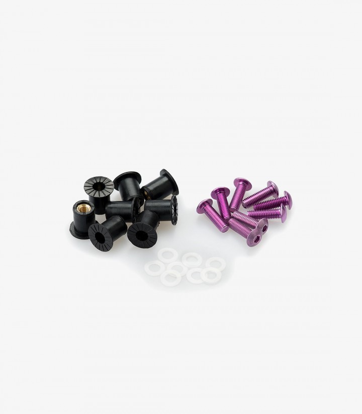 Blister Pack 6 Tornillos M5 con Silentblocks Lila Puig 0957L
