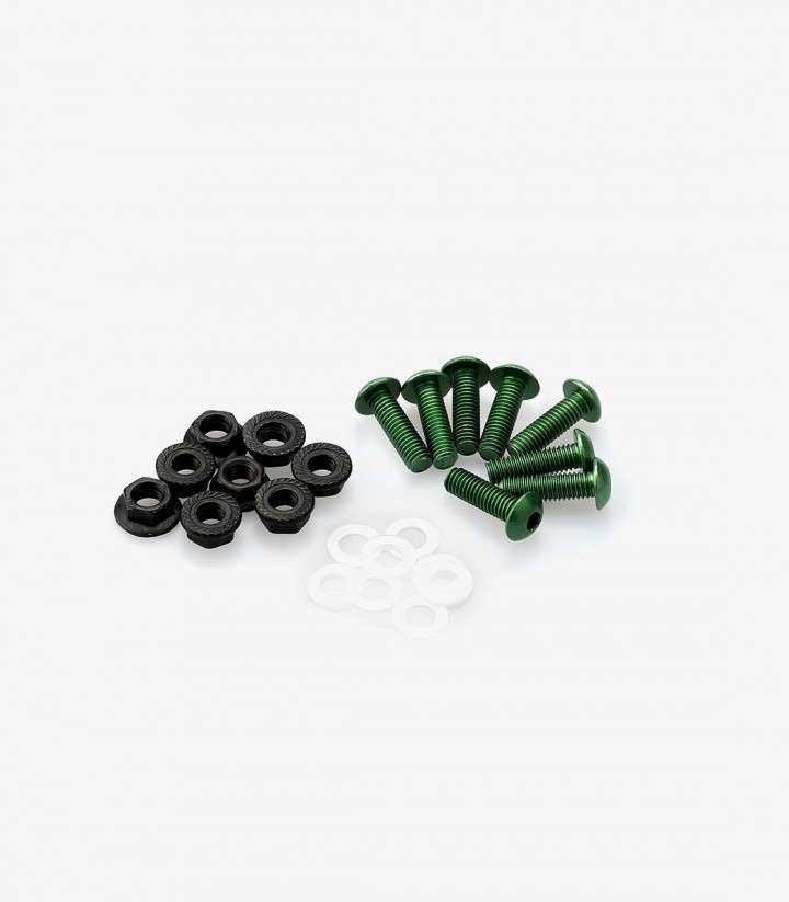 Blisterpackung 6 Schrauben M5 mit Muttern Grün Puig 0956V
