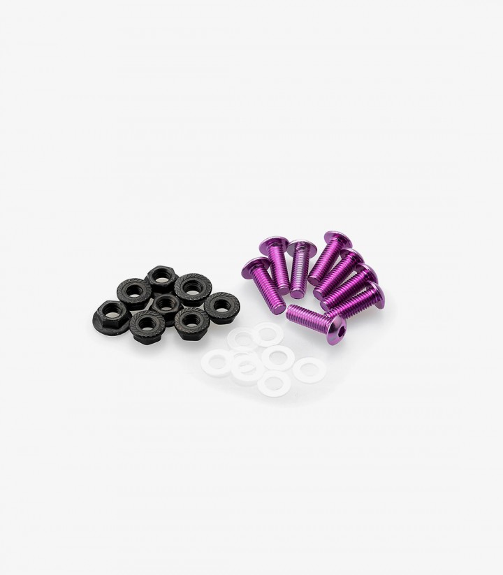 Blisterpackung 6 Schrauben M5 mit Muttern Lila Puig 0956L