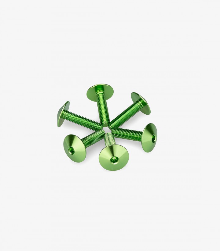 Kit 6 Tornillos M5x20 con Cabeza Ø13,9mm Verde Puig 21766V