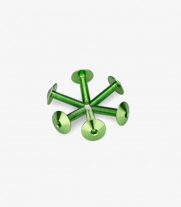 Kit 6 Tornillos M5x20 con Cabeza Ø13,9mm Verde Puig 21766V