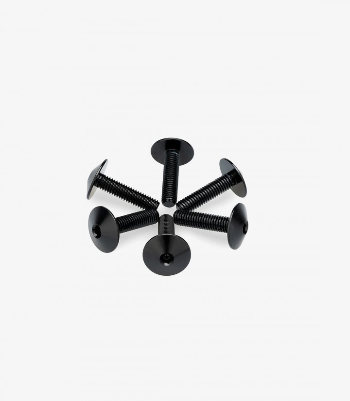 Kit 6 Schrauben M5x20 mit Kopf Ø 13,9 mm Schwarz Puig 21766N