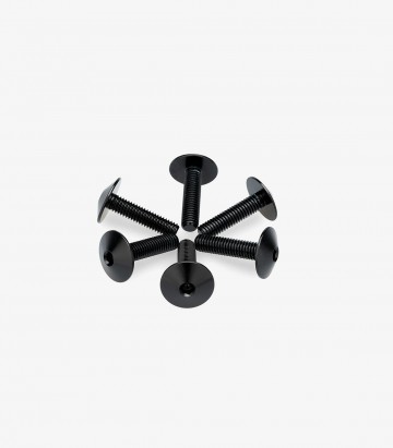 Kit 6 Tornillos M5x20 con Cabeza Ø13,9mm Negro Puig 21766N