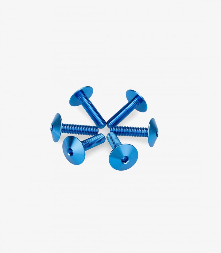 Kit 6 Schrauben M5x20 mit Kopf Ø 13,9 mm Blau Puig 21766A