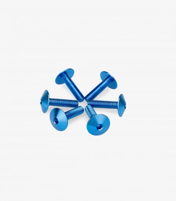 Kit 6 Tornillos M5x20 con Cabeza Ø13,9mm Azul Puig 21766A