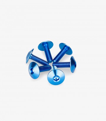 Puig 6 M6x20 Screws Kit with Ø16.8 mm Head in Blue 21765A