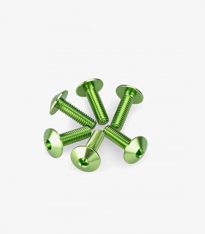 Kit 6 Tornillos M6x20 con Cabeza Ø13,9mm Verde Puig 21764V