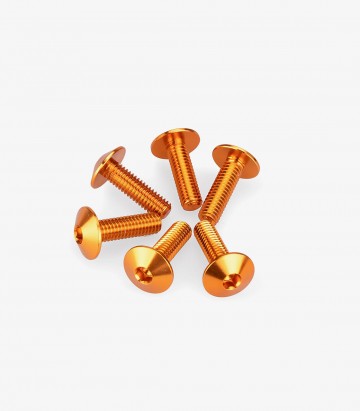 Kit 6 Tornillos M6x20 con Cabeza Ø13,9mm Naranja Puig 21764T