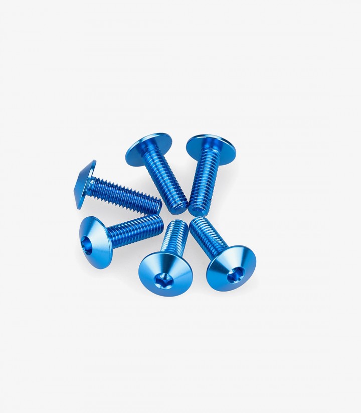 Kit 6 Schrauben M6x20 mit Kopf Ø 13,9 mm Blau Puig 21764A