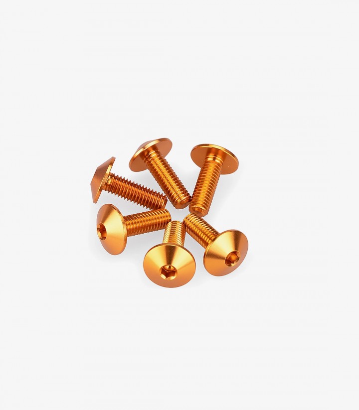 Kit 6 Tornillos M5x15 con Cabeza Ø11,8mm Naranja Puig 21763T