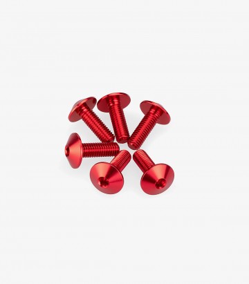 Kit 6 Tornillos M5x15 con Cabeza Ø11,8mm Rojo Puig 21763R