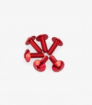 Kit 6 Tornillos M5x15 con Cabeza Ø11,8mm Rojo Puig 21763R