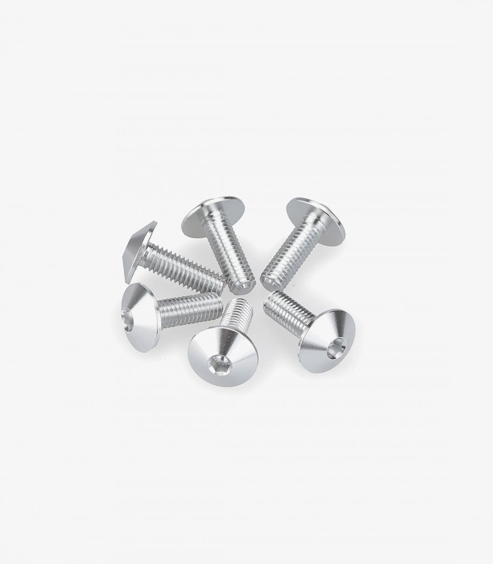 Kit 6 Tornillos M5x15 con Cabeza Ø11,8mm Plateado Puig 21763P
