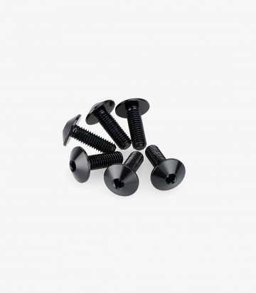 Kit 6 Schrauben M5x15 mit Kopf Ø 11,8 mm Schwarz Puig 21763N