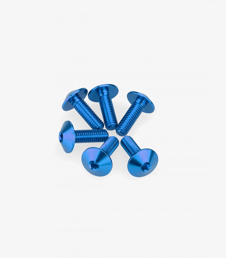 Kit 6 Tornillos M5x15 con Cabeza Ø11,8mm Azul Puig 21763A