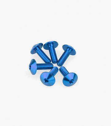 Puig 6 M5x15 Screws Kit with Ø11.8 mm Head in Blue 21763A