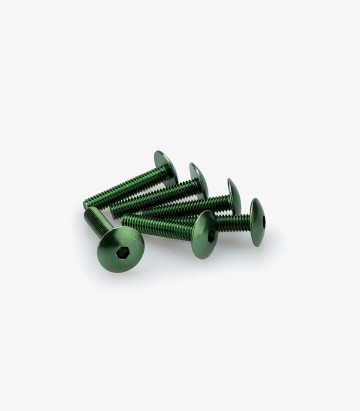 Puig 6 M6x30mm Domed Screws in Green 3995V