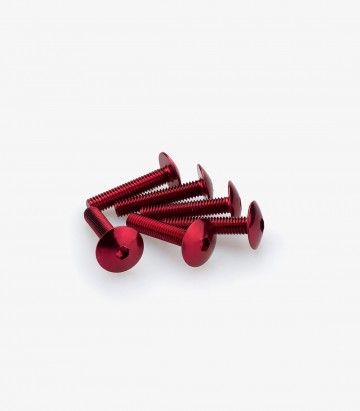 Puig 6 M6x30mm Domed Screws in Red 3995R