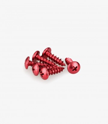 Puig 6 M6x20mm Pan Head Self-Tapping Screws in Red 2542R