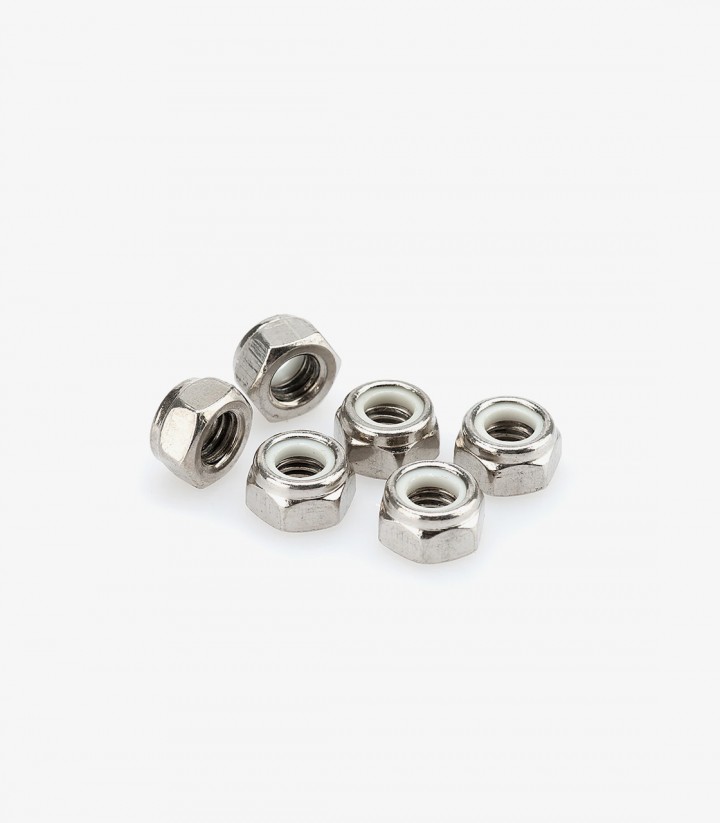 Blister mit 6 Selbstsichernde Muttern M8 in Silber Puig 0832P