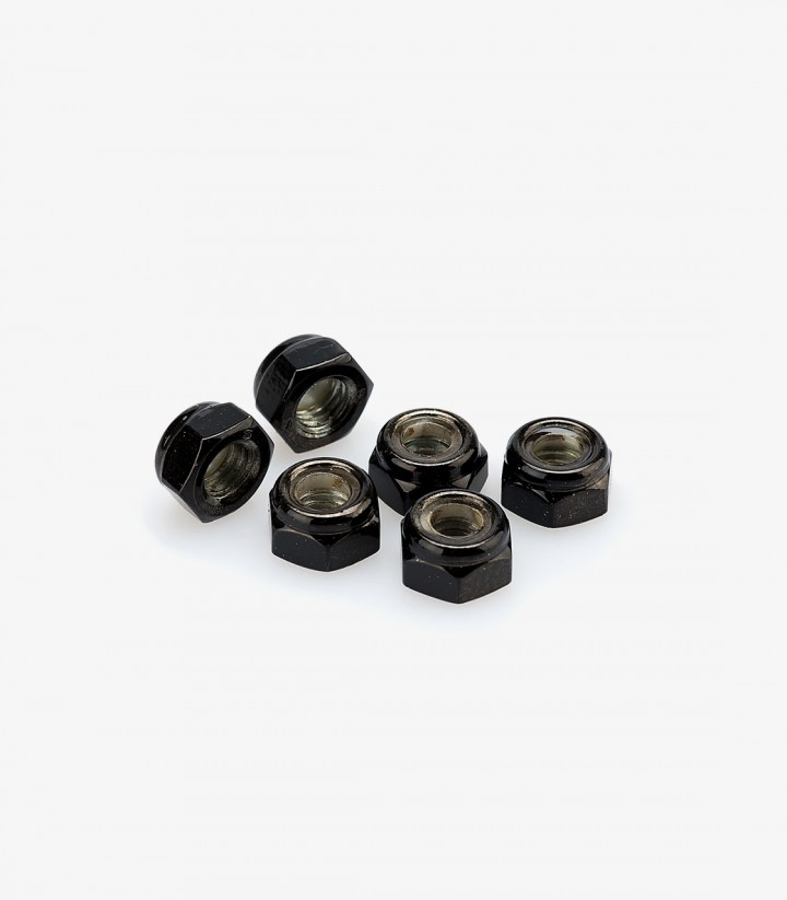 Blister mit 6 Selbstsichernde Muttern M8 in Schwarz Puig 0832N
