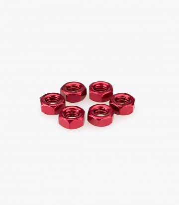 Blister mit 6 Muttern M6 in Rot Puig 0764R