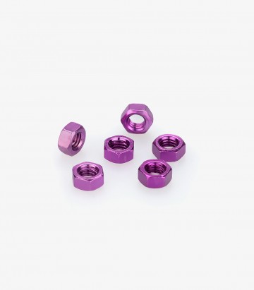 Blister mit 6 Muttern M5 in Lila Puig 0763L