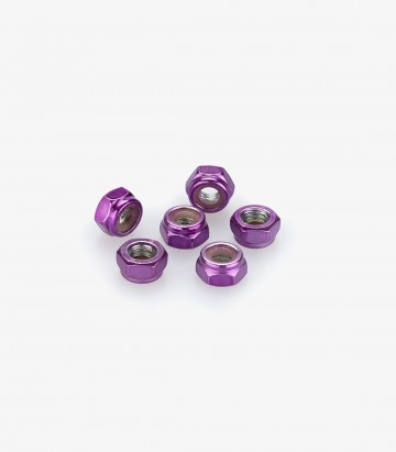 Puig 6 M6 Self-Locking Nuts in Purple 0736L