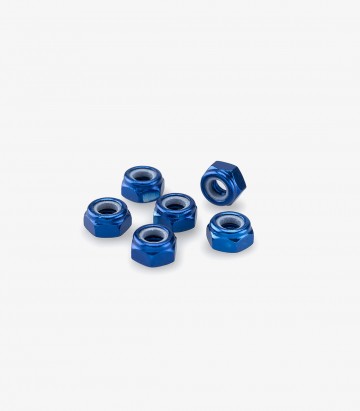 Blister mit 6 Selbstsichernde Muttern M6 in Blau Puig 0736A