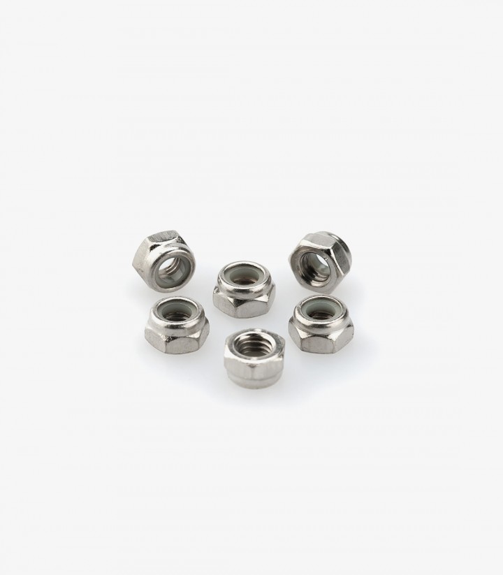Blister mit 6 Selbstsichernde Muttern M5 in Silber Puig 0735P
