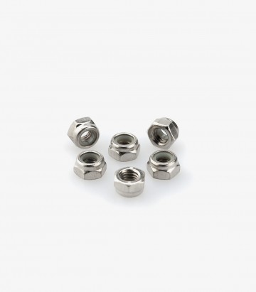 Puig 6 M5 Self-Locking Nuts in Silver 0735P