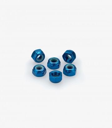 Blister mit 6 Selbstsichernde Muttern M5 in Blau Puig 0735A