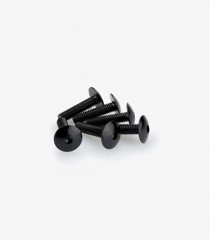 Blister mit 6 Linsenkopfschrauben M6x25 mm in Schwarz Puig 0689N