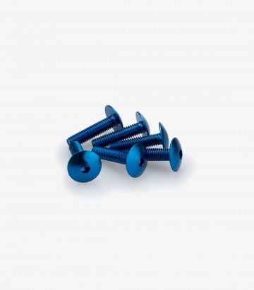 Puig 6 M6x25mm Domed Screws in Blue 0689A