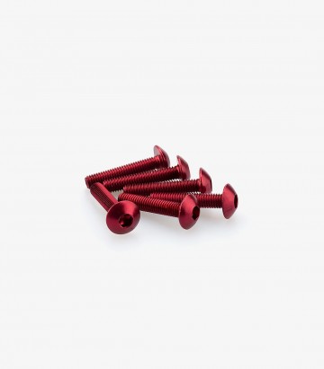 Blister mit 6 Linsenkopfschrauben M5x25 mm in Rot Puig 0610R