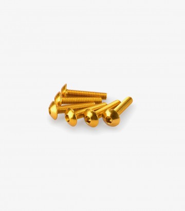 Puig 6 M5x25mm Domed Screws in Yellow 0610G
