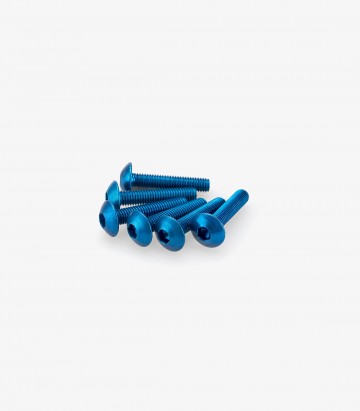 Blister mit 6 Linsenkopfschrauben M5x25 mm in Blau Puig 0610A