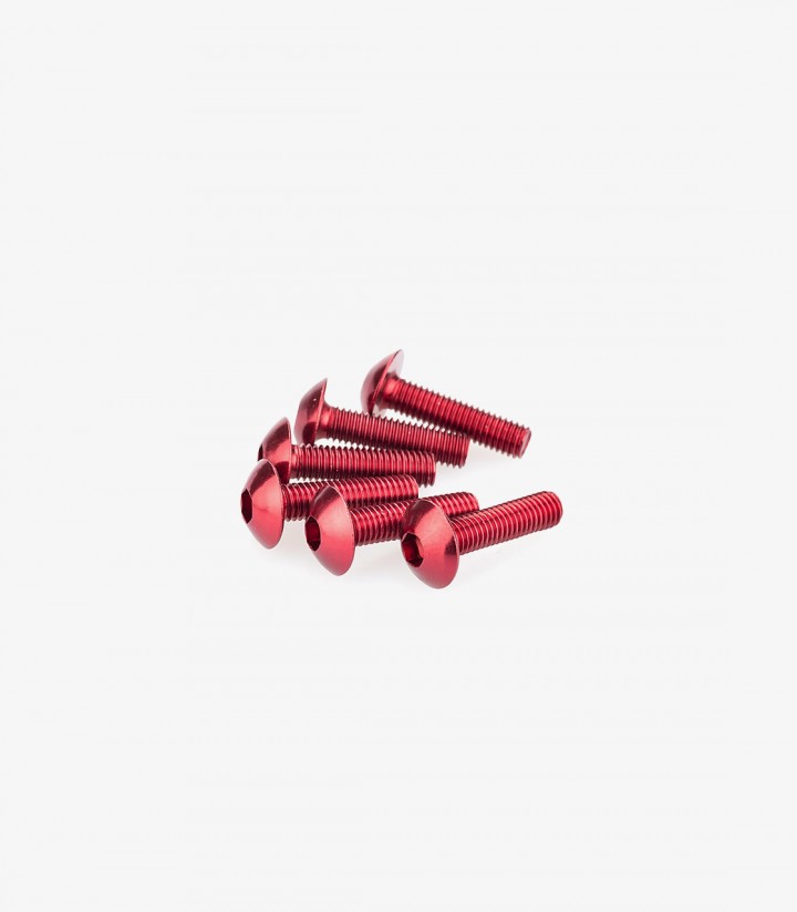 Blister mit 6 Linsenkopfschrauben M5x20 mm in Rot Puig 0550R