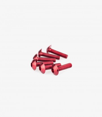 Puig 6 M5x20mm Domed Screws in Red 0550R