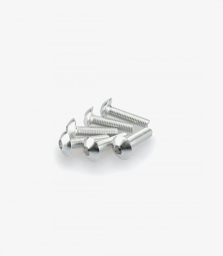 Blister mit 6 Linsenkopfschrauben M5x20 mm in Silber Puig 0550P