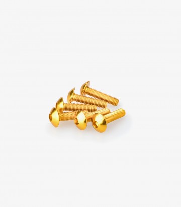 Puig 6 M5x20mm Domed Screws in Yellow 0550G