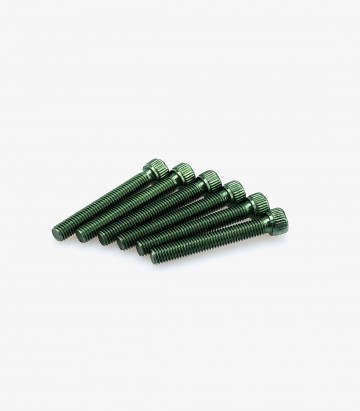 Puig 6 M8x55mm Allen Screws in Green 0540V